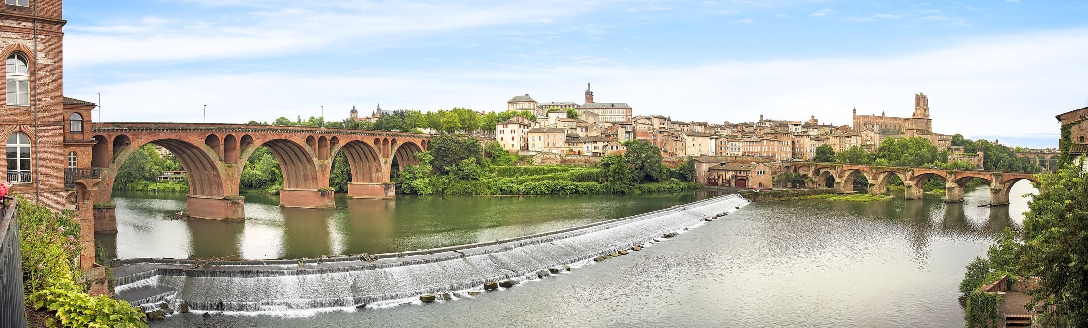 Vue panoramique d'Albi avec la cathédrale Sainte-Cécile et le palais de la Berbie
